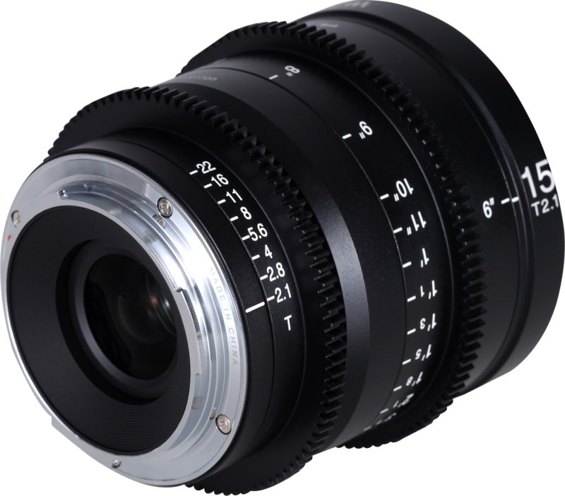 Laowa 15mm T2.1 Zero-D Cine Lens, Montura Canon RF, Diafragma T2.1, Distorsiune Minima Zero-D, Scala Focus in Picioare