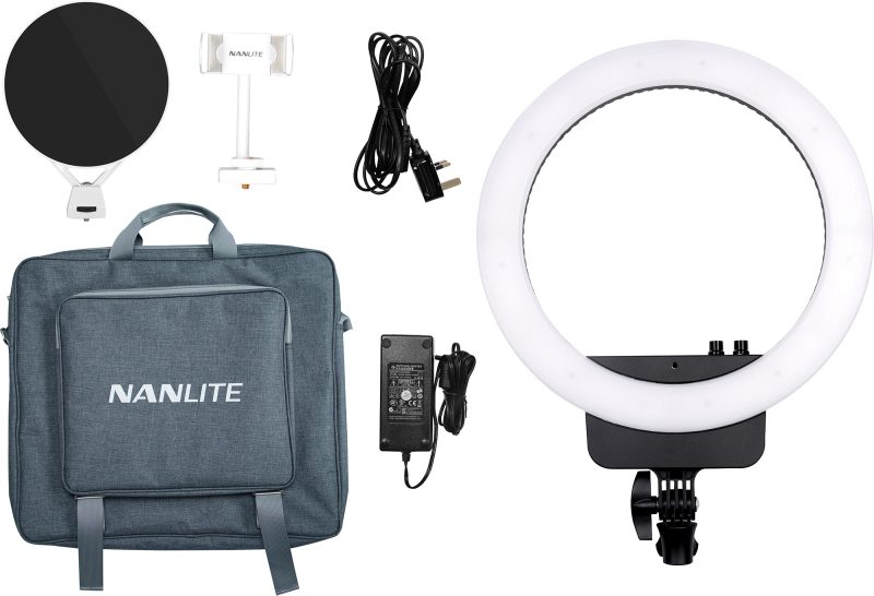 Nanlite Halo16 LED Ring Light, Inel de Lumina Bi-Color, 40.6 cm, AC/Baterie, USB Power Passthrough, CRI 95