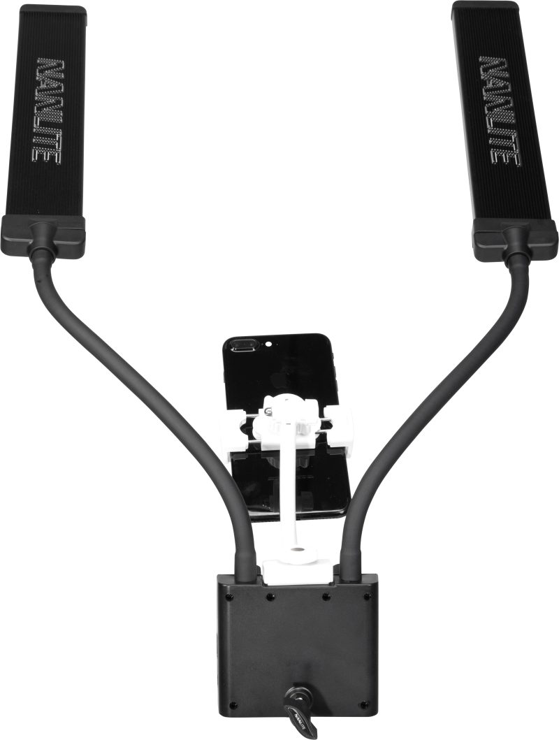 Nanlite Mira 26B Beauty Light LED, Bicolor 2700K-6500K, Brate Flexibile Duale, USB Power Passthrough, Control Wireless 2.4G