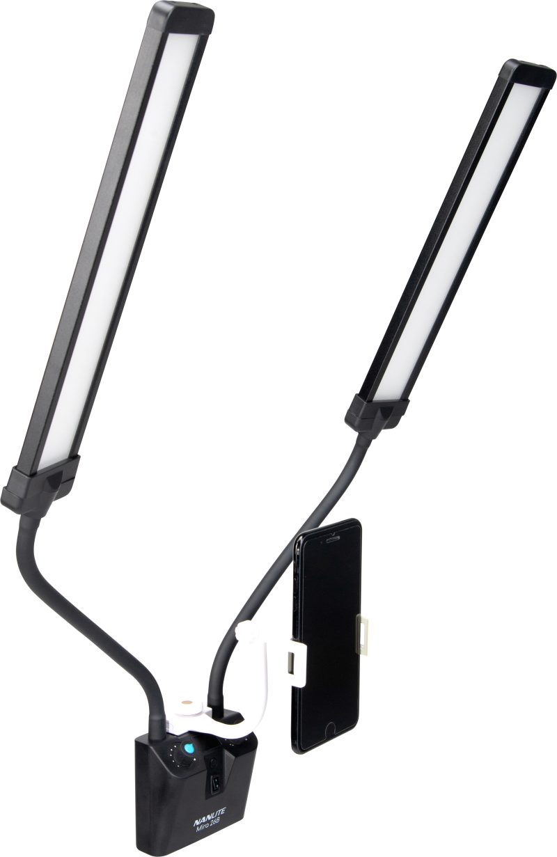 Nanlite Mira 26B Beauty Light LED, Bicolor 2700K-6500K, Brate Flexibile Duale, USB Power Passthrough, Control Wireless 2.4G