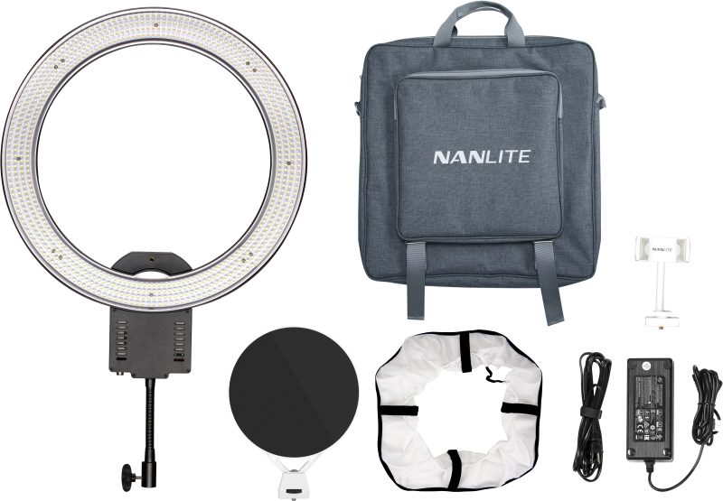 Nanlite Halo19 Lumina Inelara LED, Diametru 19 Inch, CRI 95, TLCI 93, 5600K, 3850 Lumeni, Difuzor de Panza