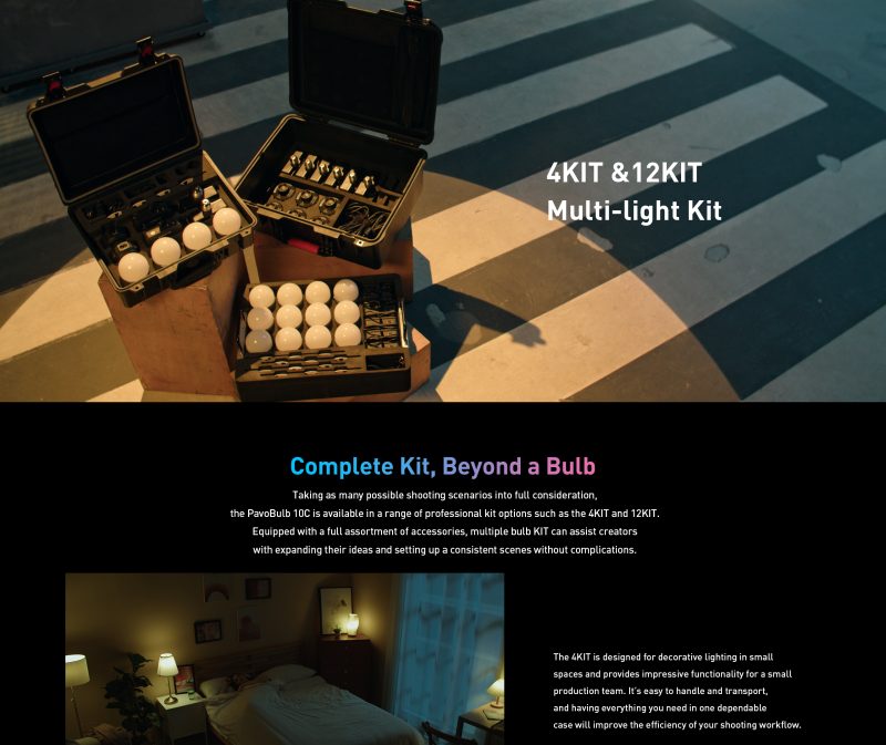 Nanlite PavoBulb 10C, Kit 1 Bec LED, RGBWW, Bluetooth, Control CCT/HUE, Aplicatie NANLINK