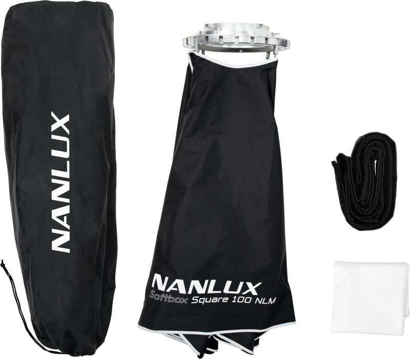 Nanlux Square Softbox SB-NLM-100-S, 100cm, Montura NLM, Pentru Seria Evoke, Eggcrate Inclus