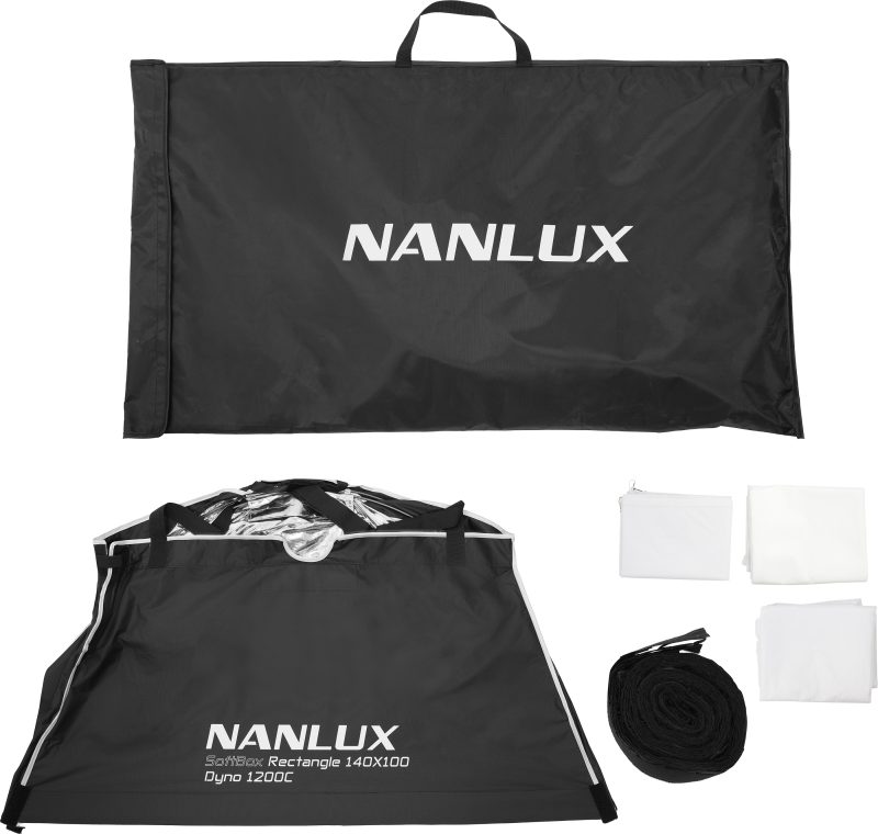 NANLUX Softbox Dreptunghiular 140x100 pentru Dyno 1200C, Montare Rapida, Interior Argintiu, Cu Eggcrate