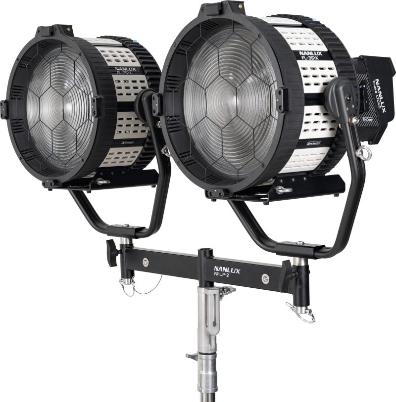 Nanlux FR-JP-2 Cadru cu Doua Lumini si Pin Junior, Pentru Evoke 1200/1200B, Aliaj Aluminiu si Otel Inoxidabil, Pivotare 360