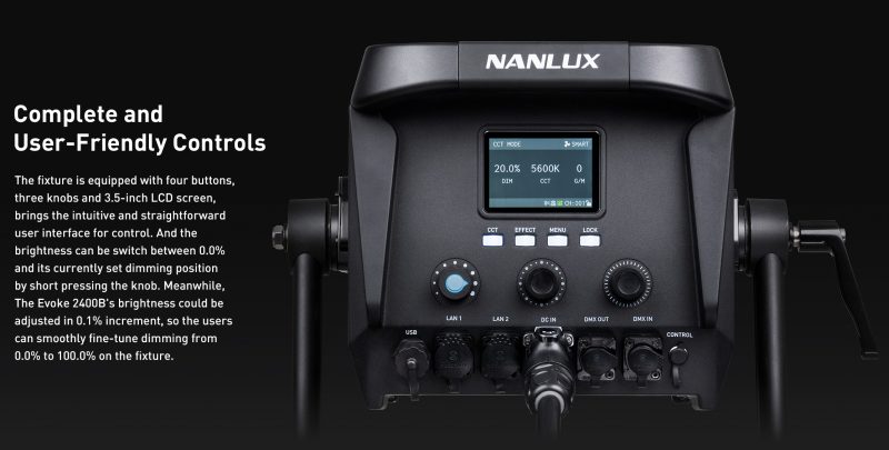 NANLUX Evoke 2400B Spot Light, Flight Case, Reflector 45 grade, Putere 2400W, CCT 2700K-6500K, IP55