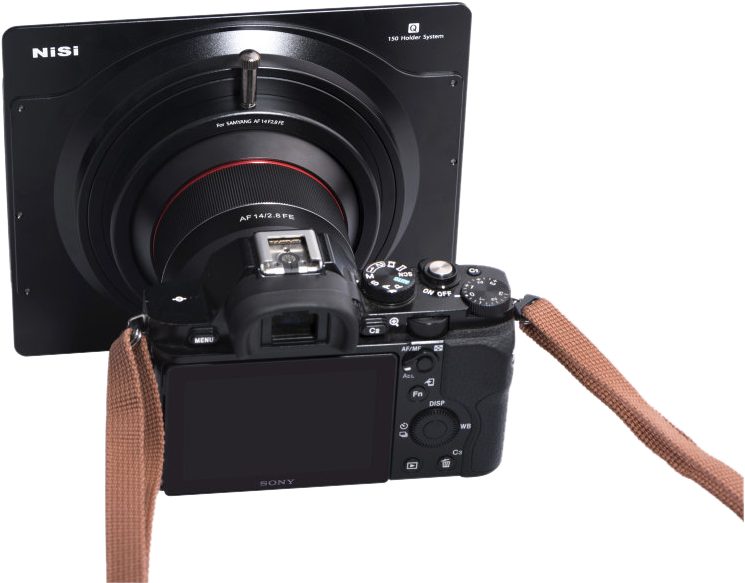 NiSi Filter Holder 150 pentru Samyang AF 14mm F2.8 FE Sony, Aluminiu Aviatie, Rotire 360 Grade, Compatibil 3 Filtre 150mm