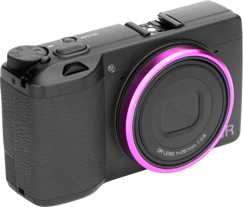 NiSi Adaptor Obiectiv si Capace Inelare, Pentru Ricoh GR IIIx, Compatibil Filtru 49mm, Inel Rose Red, Inel Argintiu