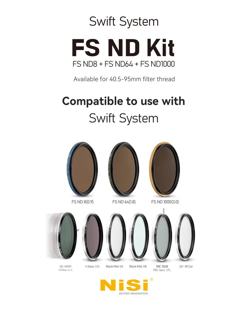 NiSi Swift System FS ND Kit, ND8+ND64+ND1000, 3-10 Stopuri, Inele Adaptoare 52-62mm