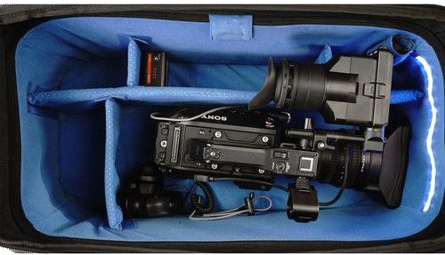 Orca OR-14 Geanta Umar Video cu Trolley Incorporat, Cadru Aluminiu, Iluminare LED Interna, Buzunare Externe