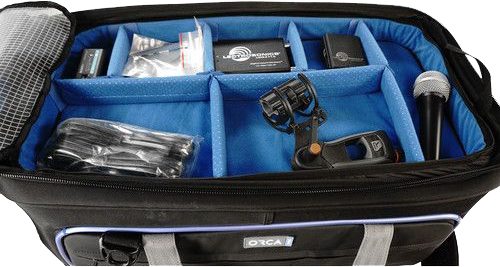 Orca OR-14 Geanta Umar Video cu Trolley Incorporat, Cadru Aluminiu, Iluminare LED Interna, Buzunare Externe