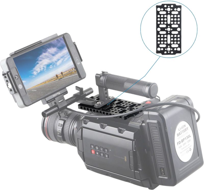 SmallRig 1681 Placa de Montaj Multifunctionala, Gauri Montare 9mm, Compatibil ARRI, Pentru Blackmagic URSA Mini