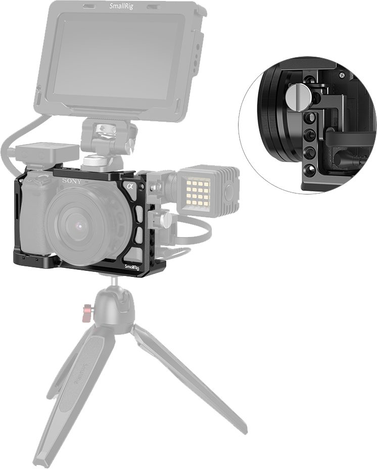 SmallRig 2310 Cage pentru Sony A6100/6300/6400/6500, Filete 1/4-20 si 3/8-16, Puncte Arri, Fante Curea