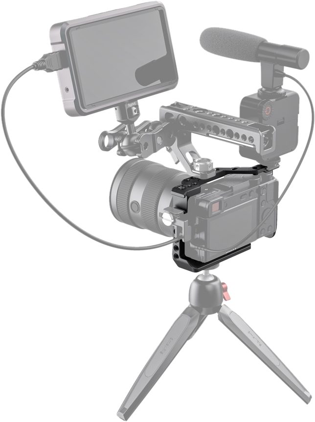 SmallRig 2493 Cage pentru Sony A6600, Filete 1/4-20 si 3/8-16, Suporturi Sabot Rece, Fante Curea, Montaj Rapid
