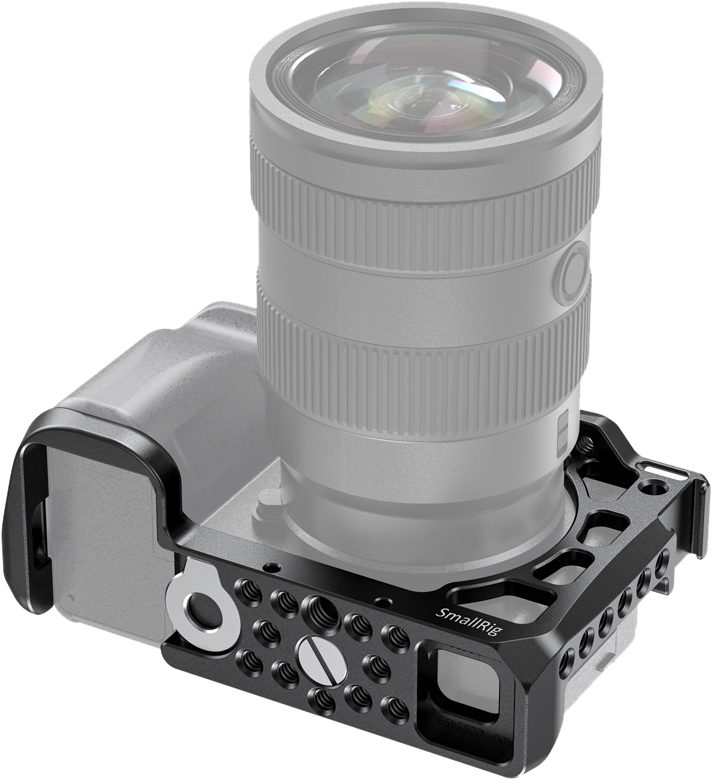 SmallRig 2493 Cage pentru Sony A6600, Filete 1/4-20 si 3/8-16, Suporturi Sabot Rece, Fante Curea, Montaj Rapid