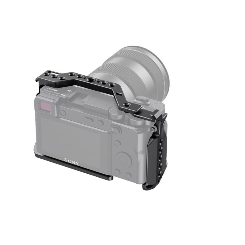 SmallRig 2493 Cage pentru Sony A6600, Filete 1/4-20 si 3/8-16, Suporturi Sabot Rece, Fante Curea, Montaj Rapid