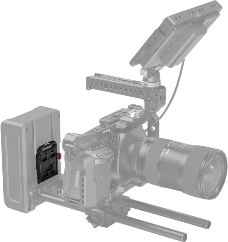 SmallRig 2987 Placa Baterii Mini V-Mount, Montura V-Mount, Greutate 63g, 2x Filet 1/4-20, 4x Filet M4