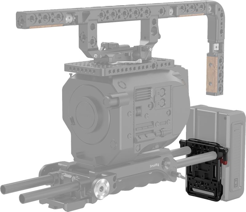 SmallRig 3016 Placa de Baterie V-Mount, Clema Dubla pentru Tija 15mm, Compatibil Blackmagic URSA Mini