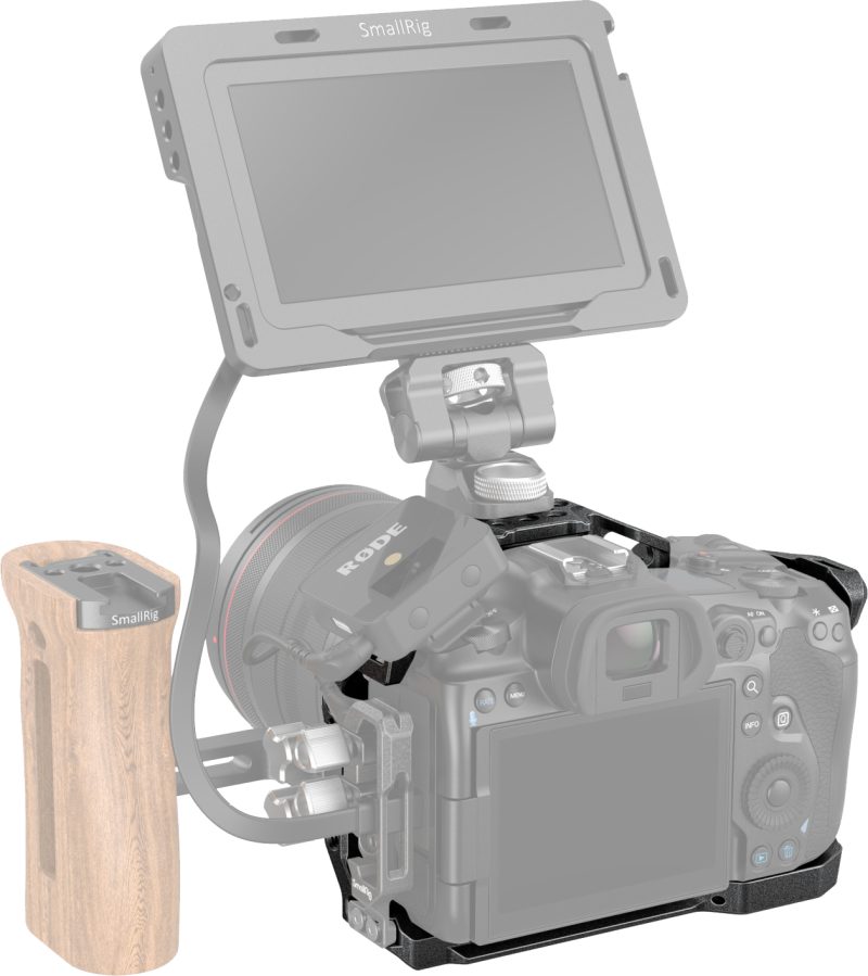 SmallRig 3233 Cage Black Mamba, Pentru Canon R5/R6 si R5C, Montaj 1/4-20 si 3/8-16, Placa Arca Integrata, Sabot Rece