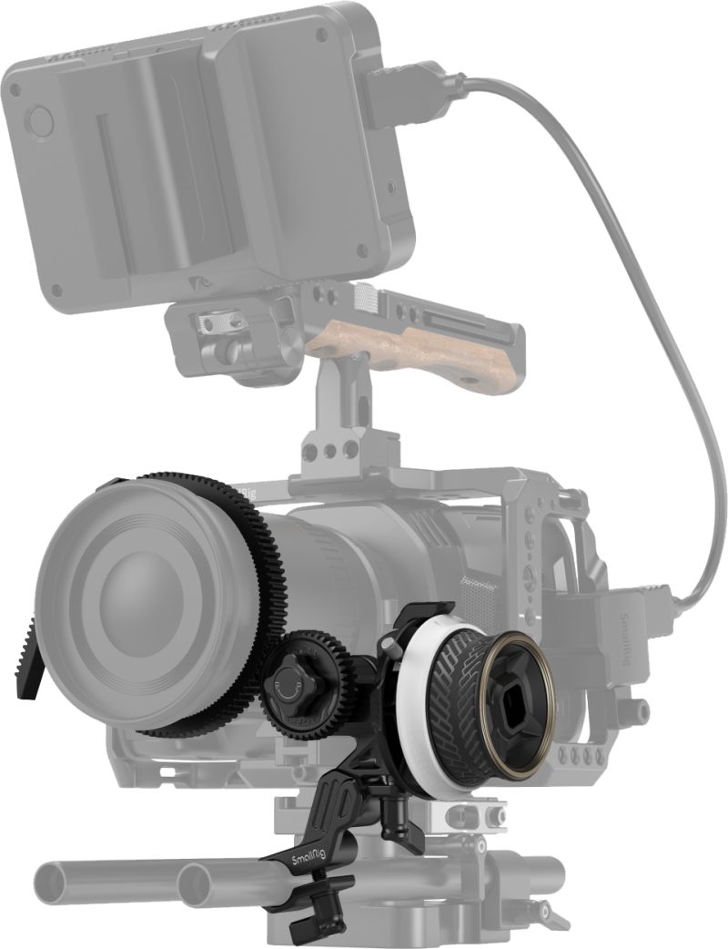 SmallRig 3010 Follow Focus Mini F40, Angrenaj Silicon, Tija 15mm, Clema cu Sina NATO, Structura Metalica