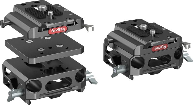SmallRig 3067 Baseplate Lightweight, Dual 15mm Rod Clamp, Montare Rapida