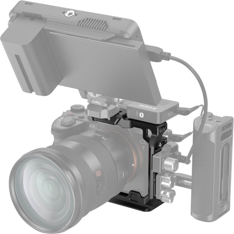 SmallRig 3639 Half Cage, Pentru Sony A7IV, A7SIII, A7RIV, A7RV, A1, Placa Arca, Sabot Rece, Distantiere Protectie