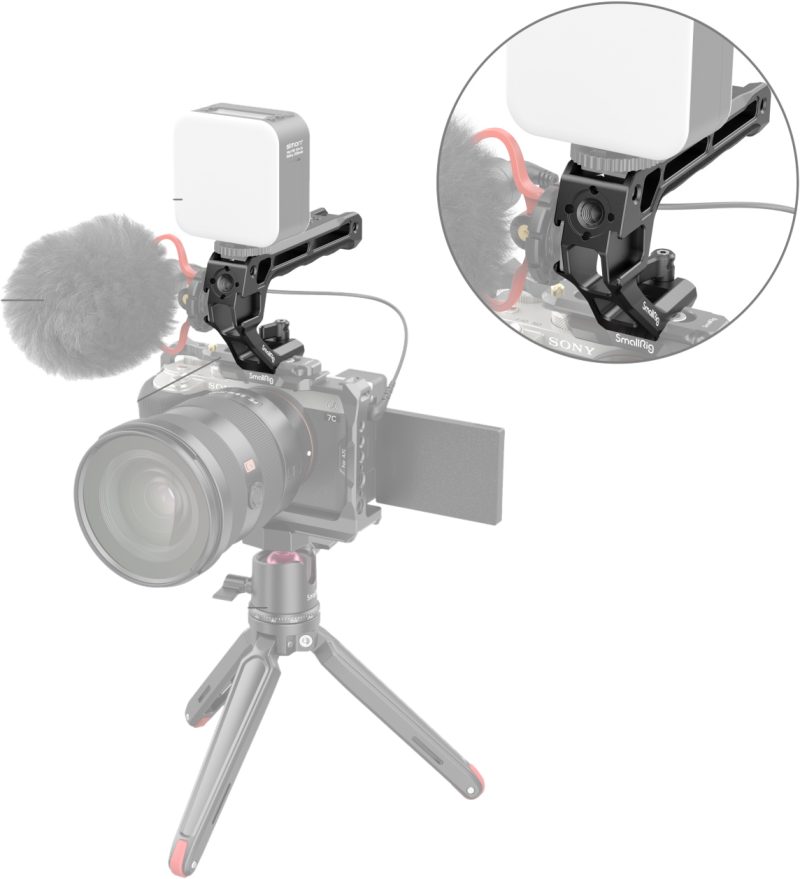 SmallRig 3766 Nato Top Handle, Maner Ergonomic, Silicon Anti-alunecare, 124g, 3 Saboti Fata, 2 Saboti Spate, Clema NATO
