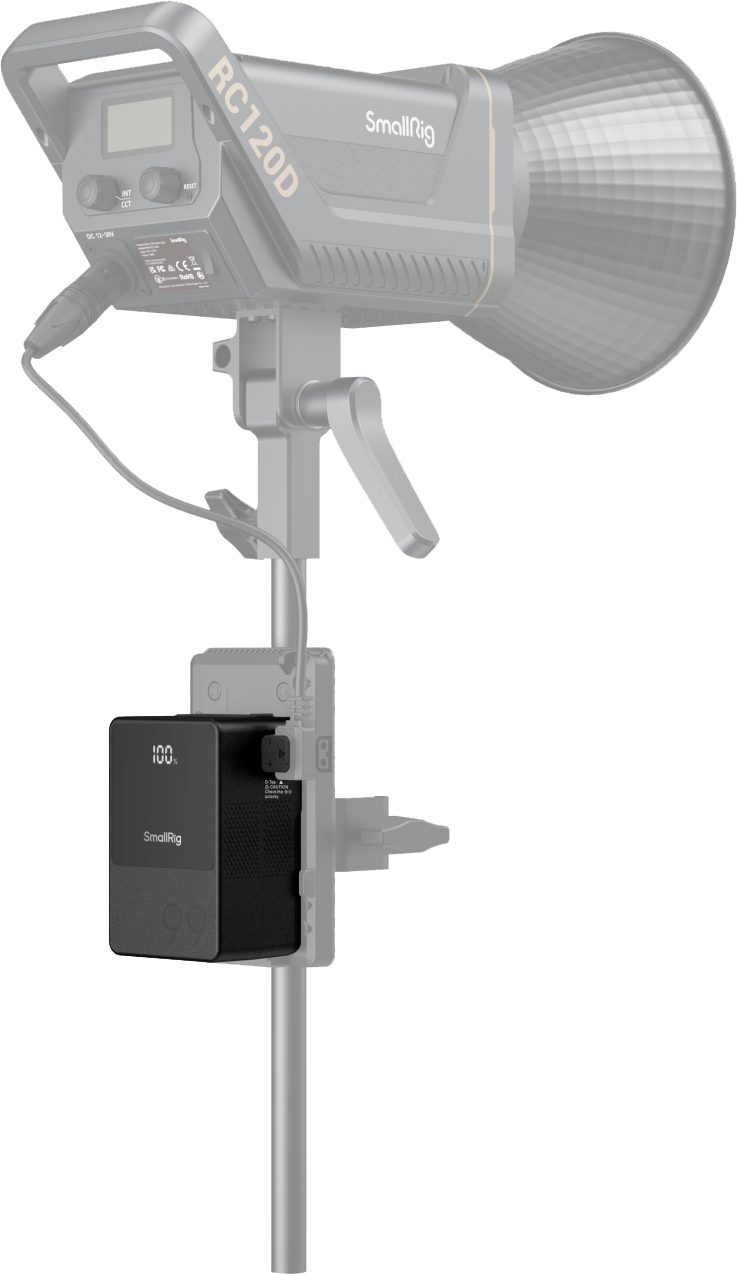 SmallRig 3580 V-Mount Battery Mini VB99, Baterie V-Mount Compacta, Capacitate 99Wh, Incarcare USB-C PD 100W, Afisaj OLED