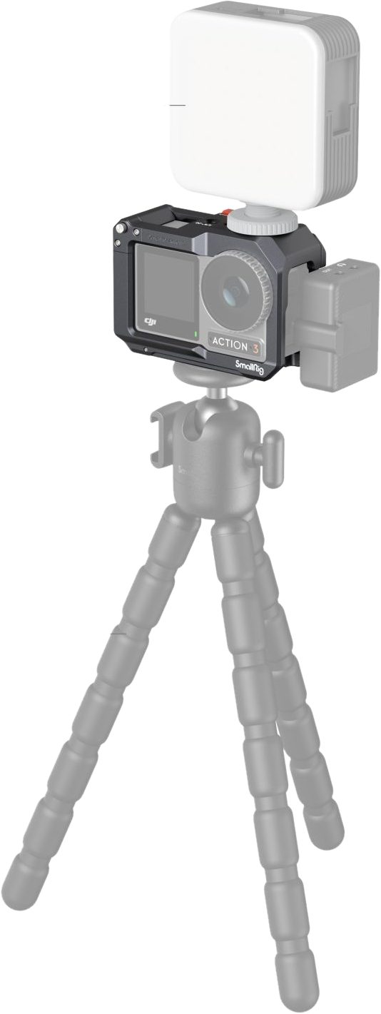 SmallRig 4119 Cage pentru DJI Osmo Action 3, Sistem Blocare Prin Apasare, Sabot Rece, Filet 1/4-20 Anti-Rotire
