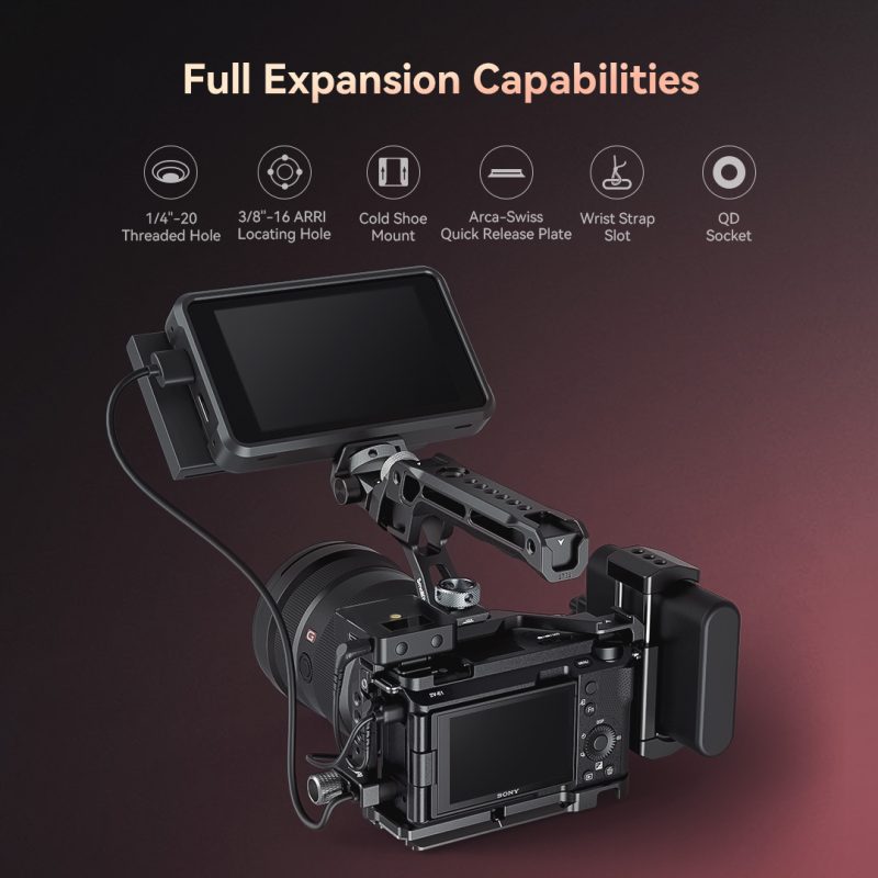 SmallRig 4257 Cage Kit pentru Sony ZV-E1, Maner din Silicon, Clema Cablu HDMI, Placa Arca-Swiss, Montare Accesorii