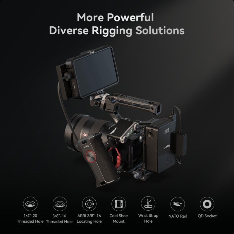 SmallRig 4338 Placa de Baza pentru Sony A6700, Prindere Arca-Swiss, Compatibil DJI RS 2/RSC 2/RS 3, Prize QD