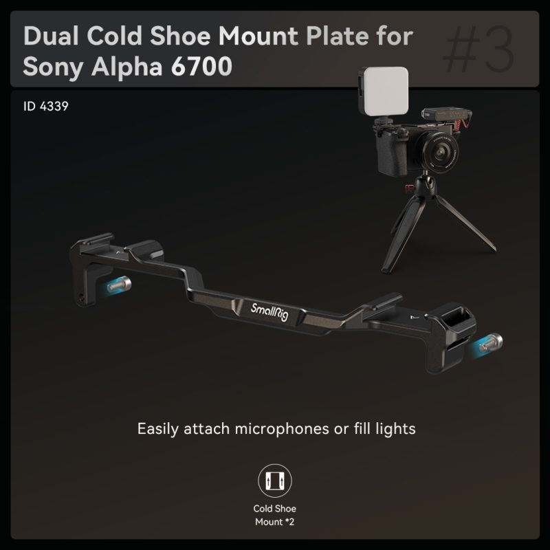 SmallRig 4337 Half Cage pentru Sony A6700, A6600, A6500, A6400, Placa Arca-Swiss, Sina NATO, Montaj ARRI 3/8-16