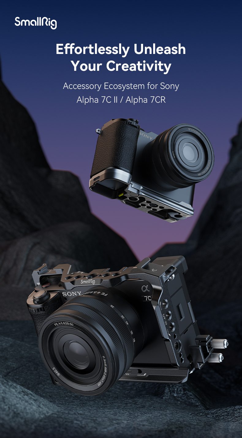 SmallRig 4439 Placa de Montare Inferioara, Sony A7CII / A7CR, Argintiu, Prindere Arca-Swiss, Compatibil Cardane DJI RS
