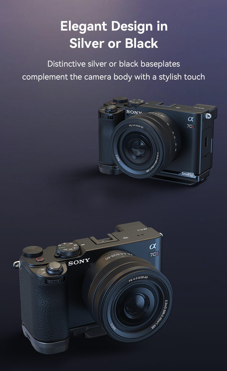 SmallRig 4439 Placa de Montare Inferioara, Sony A7CII / A7CR, Argintiu, Prindere Arca-Swiss, Compatibil Cardane DJI RS