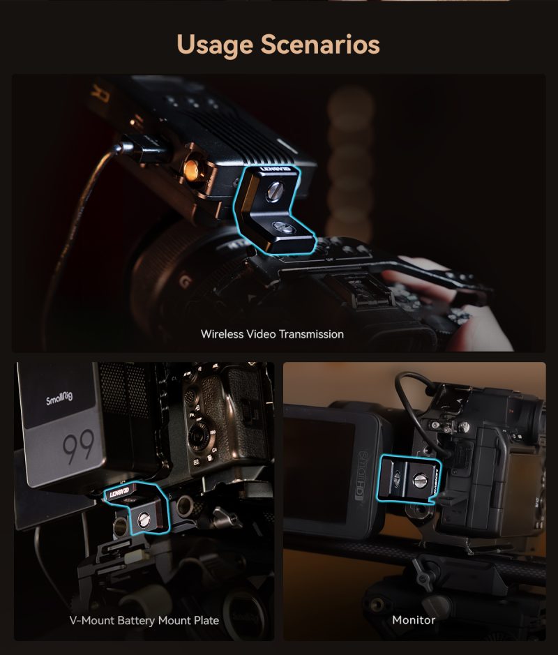 SmallRig 4360 Mini L-Shaped Mount Plate Kit, Montare La 90 Grade, Capacitate 1.2kg, Tampon Anti-Alunecare, Compatibil ARRI