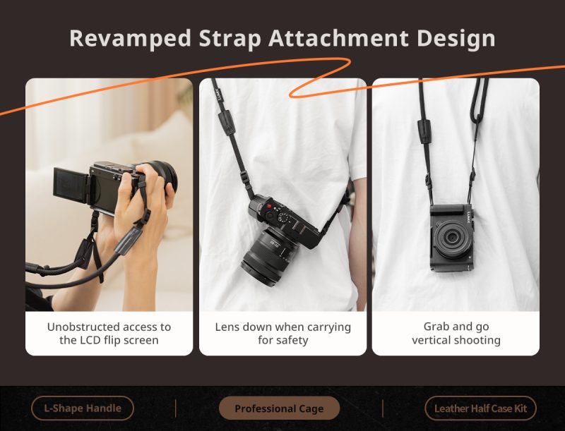 SmallRig 4515 Cage pentru Panasonic Lumix S9, Placa Arca Incorporata, Maner Ergonomic, Garnituri Silicon, Cheie Incorporata