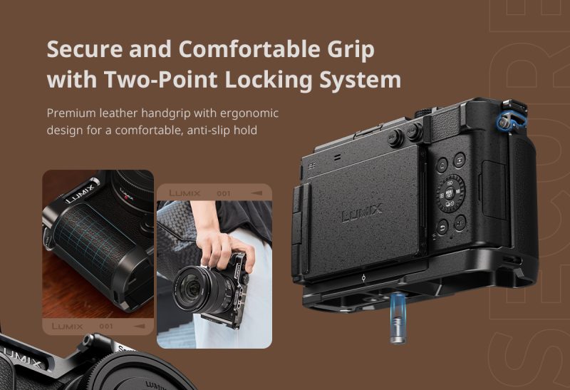 SmallRig 4515 Cage pentru Panasonic Lumix S9, Placa Arca Incorporata, Maner Ergonomic, Garnituri Silicon, Cheie Incorporata