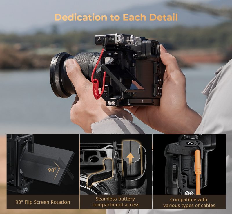 SmallRig 4520 Kit Cage pentru Nikon Z 6III, Maner Superior, Clema Cablu HDMI si USB-C, Placa Arca-Swiss