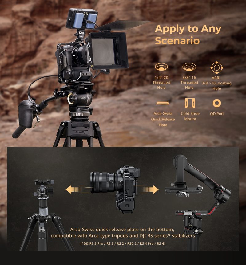SmallRig 4520 Kit Cage pentru Nikon Z 6III, Maner Superior, Clema Cablu HDMI si USB-C, Placa Arca-Swiss