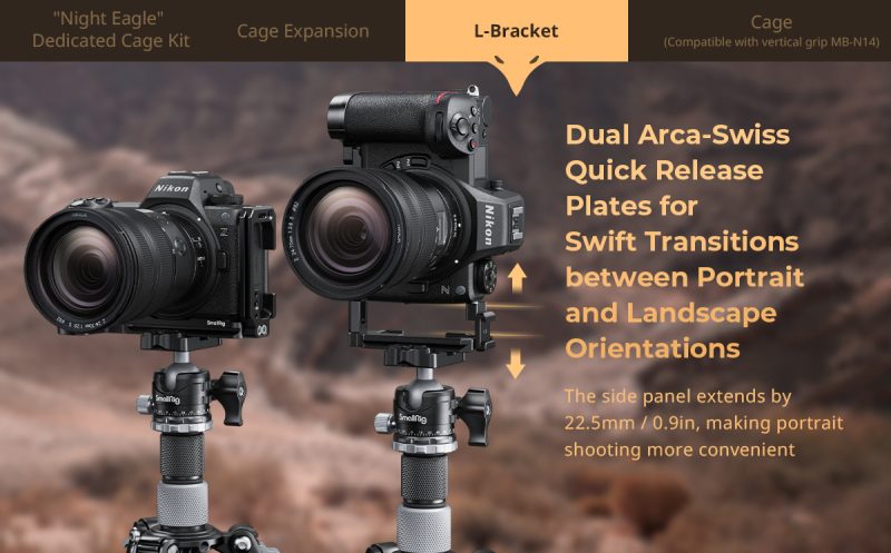 SmallRig 4522 Night Eagle Cage Kit, Pentru Nikon Z 6III, Cage Camera, Maner Superior, Montura Arca-Swiss, Suport Sabot Rece
