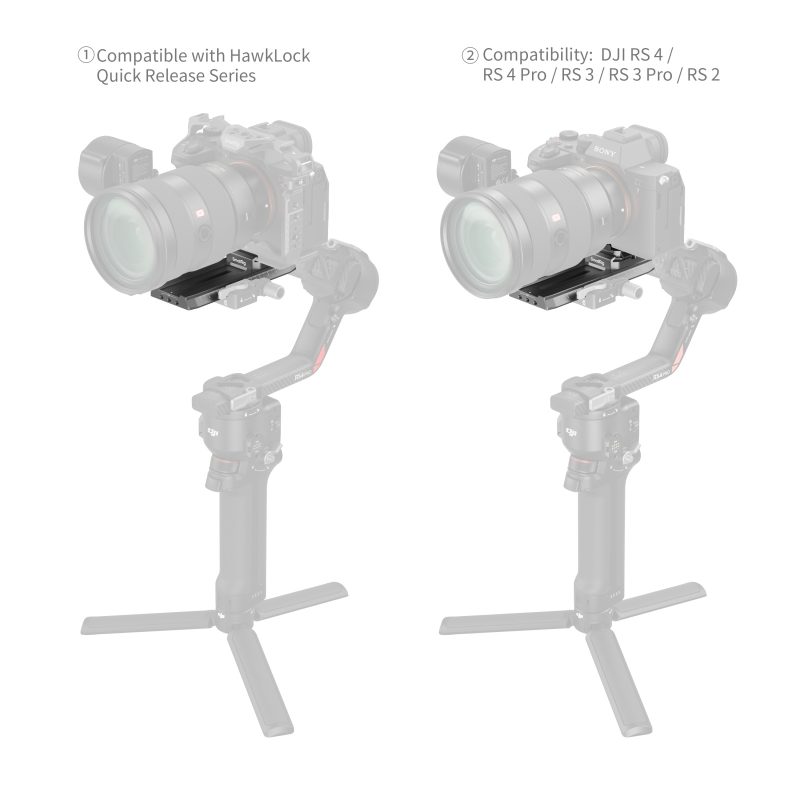 SmallRig 4638 HawkLock H38, Placa Eliberare Rapida Manfrotto, Baza Arca-Swiss, Compatibil DJI RS Series