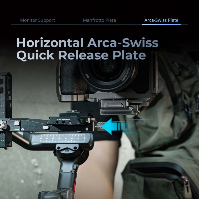 SmallRig 4638 HawkLock H38, Placa Eliberare Rapida Manfrotto, Baza Arca-Swiss, Compatibil DJI RS Series