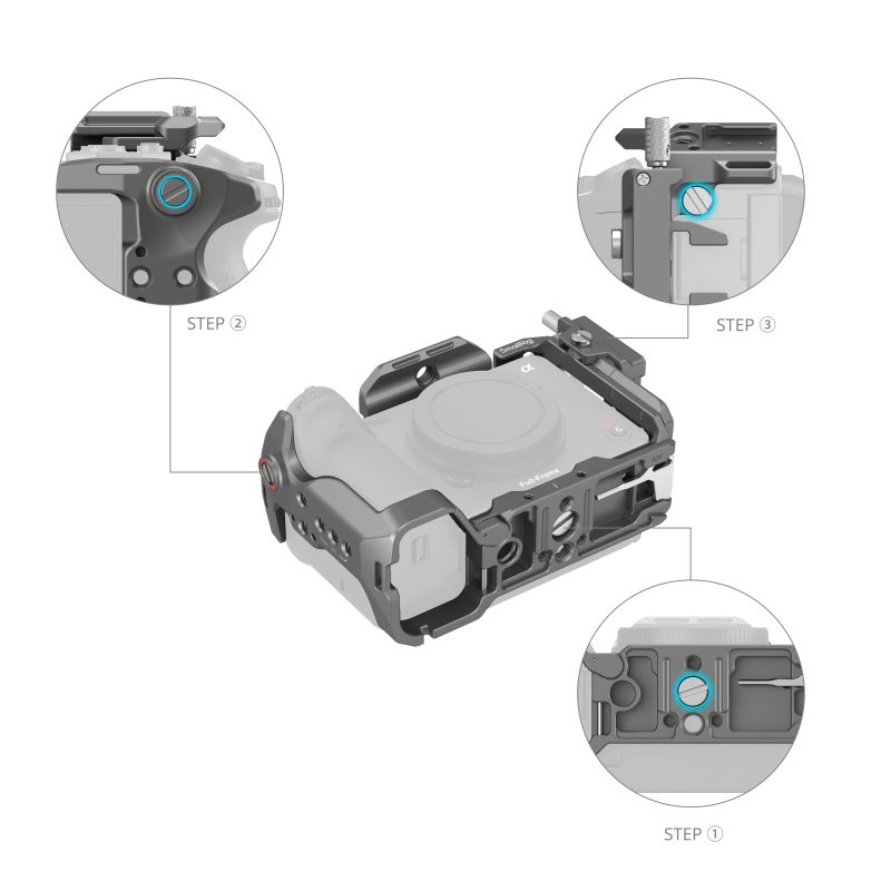 SmallRig 4770 HawkLock Quick Release Cage Kit, Pentru Sony FX3/FX30, Sina NATO, Cage in Forma de U, Compatibil Arca-Swiss