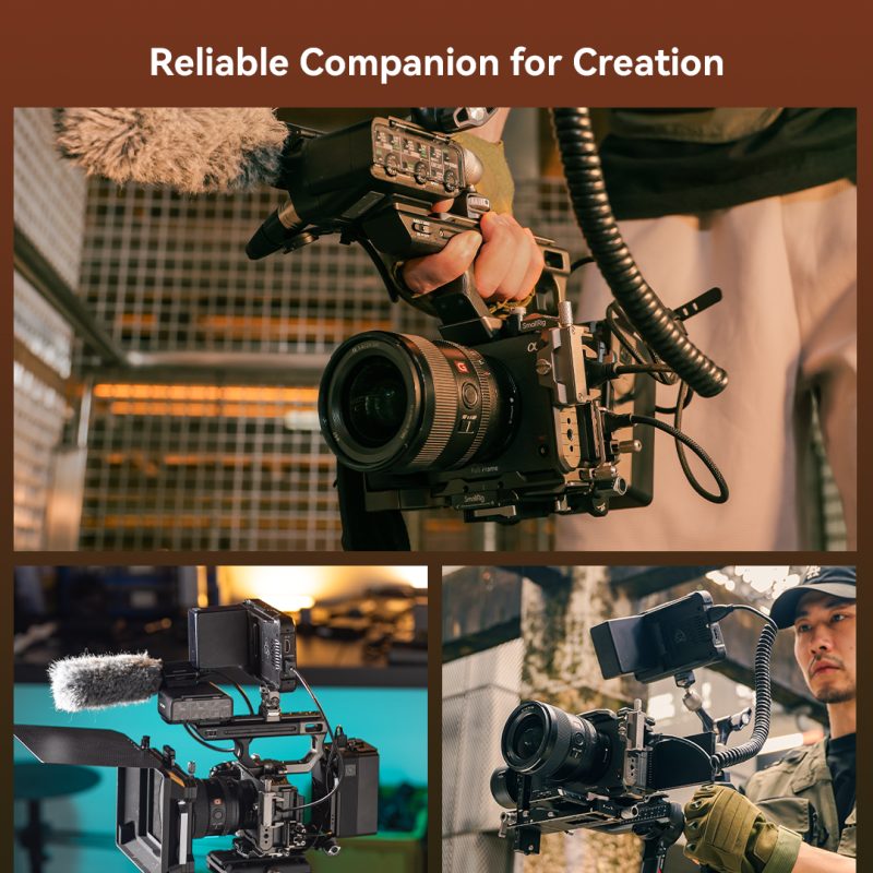 SmallRig 4772 HawkLock Quick Release Half Cage, Pentru Sony FX3/FX30, Sina NATO, Cage Forma L, Sistem Eliberare Rapida
