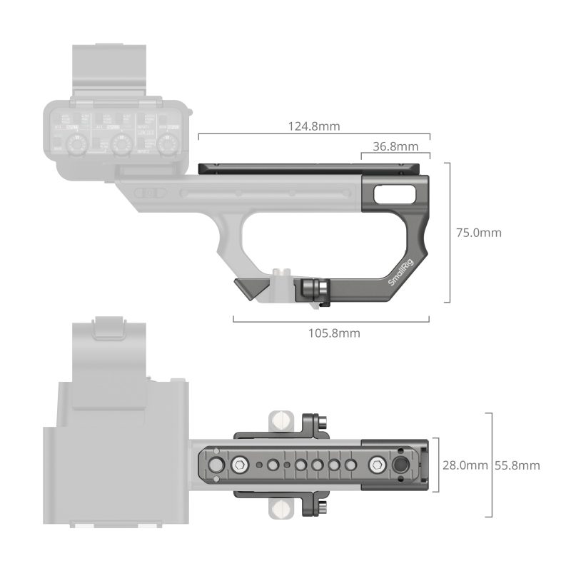SmallRig 4830 Kit Placa Extensie Maner XLR, Pentru Sony FX3/FX30, Sistem HawkLock, Sina NATO, Filet 1/4-20 si 3/8-16
