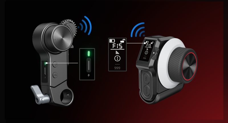 SmallRig 4296 Kit Wireless Follow Focus Lite, Baterie 1400mAh, Autonomie 21 Ore, Cuplu 4.3 kgf-cm, Compatibil PD si QC