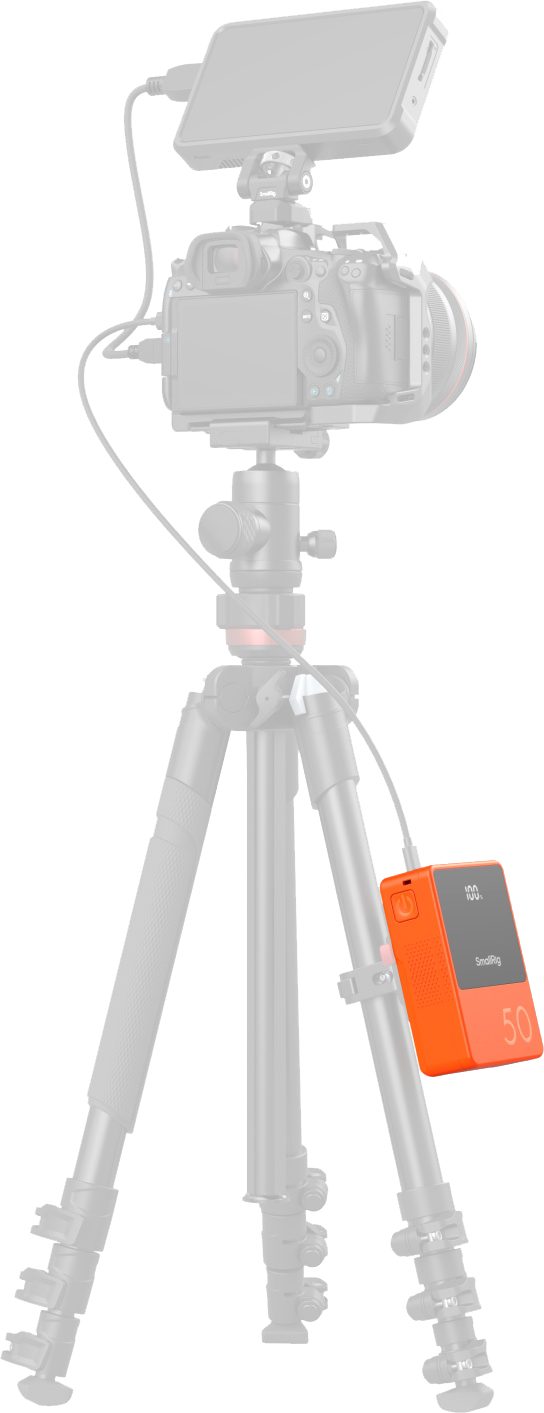SmallRig VB50 4871, Baterie V-Mount Mini, Capacitate 14.54V 3400mAh 49.4Wh, USB-C PD 45W, Ecran OLED, Portocaliu