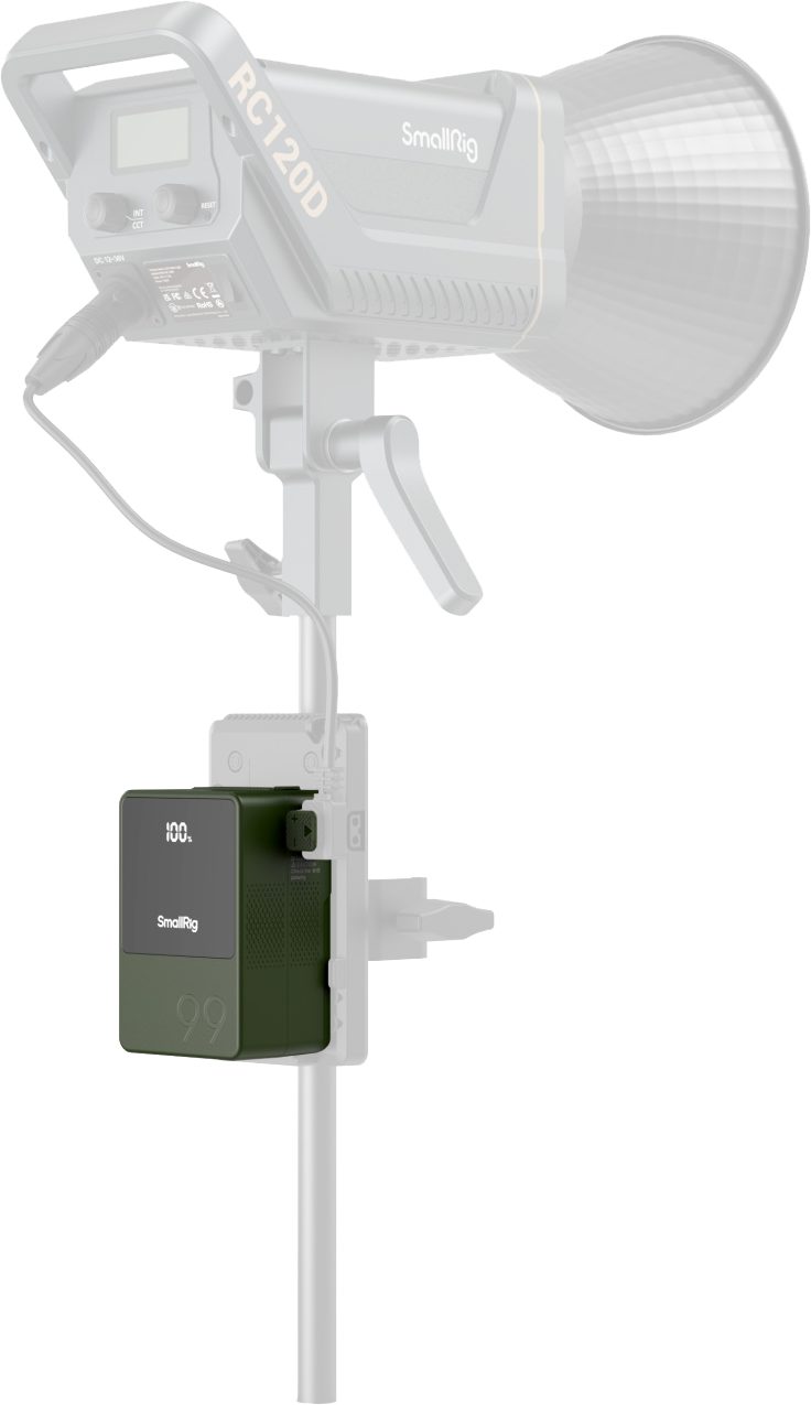 SmallRig 4930 VB99 Baterie V-Mount Mini, 6800mAh, 98.872Wh, Incarcare Rapida USB-C 100W, Ecran OLED, Verde