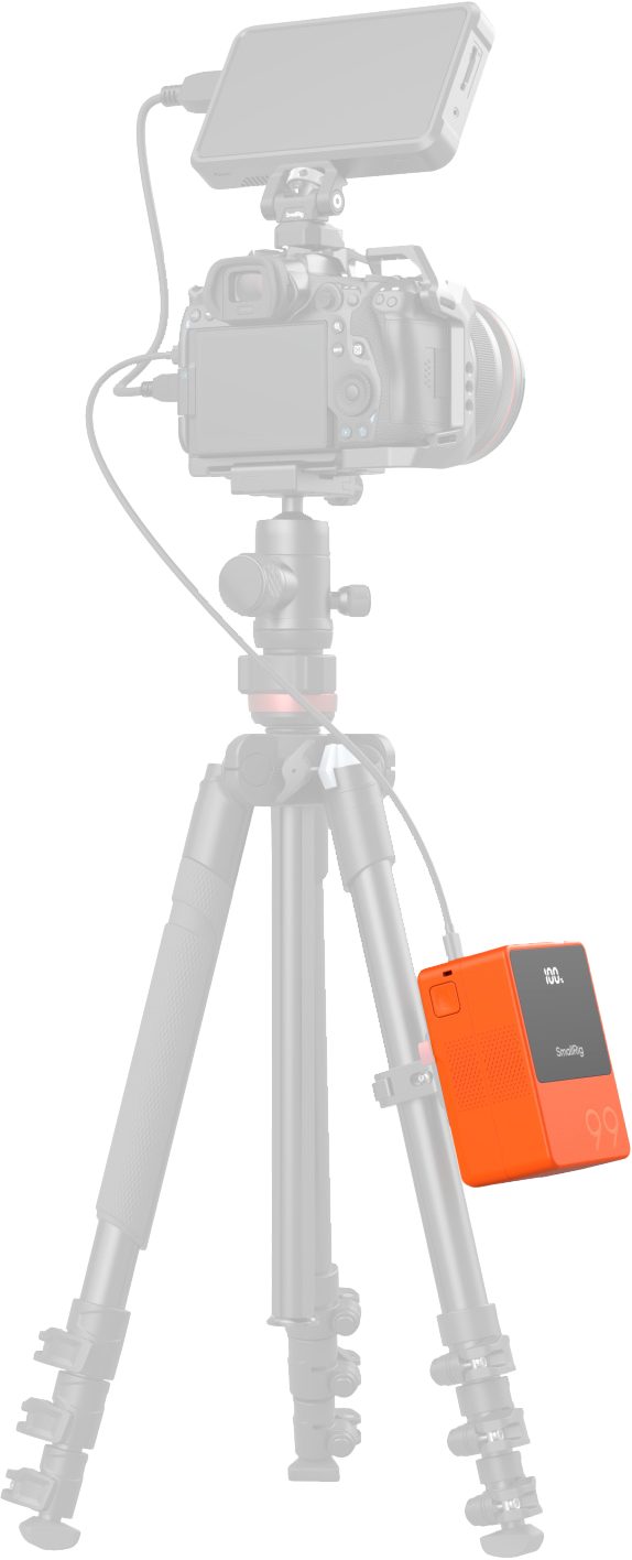 SmallRig 4929 V-Mount Battery Mini VB99, Portocaliu, 14.54V 6800mAh 98.872Wh, Incarcare Rapida PD 100W, Ecran OLED, Celule LG