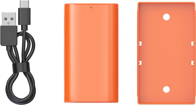 SmallRig 4971 NP-F550 USB-C Baterie Reincarcabila, Portocaliu, 3500mAh, Incarcare 5V 2.3A, Compatibila Camera si LED